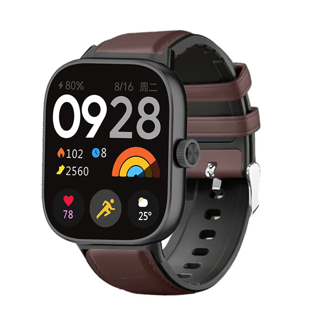 Band Leather Bracelet for Redmi watch 4 Wrist Strap for Xiaomi Mi band 8 pro watchband Smart watch Sports Strap Accessoeies