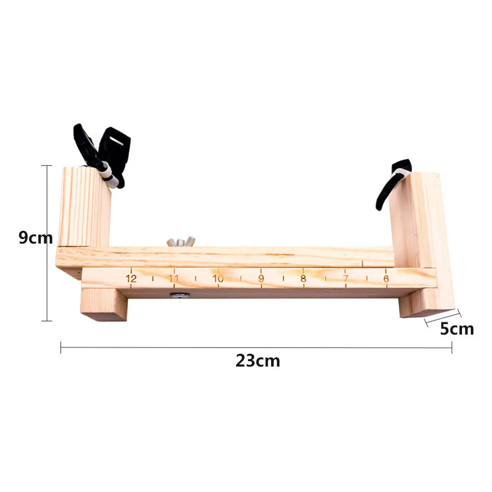 Heavy-Duty Wooden Paracord Bracelet Weaving Rack with Movable Slider Scale Pattern Snap Buckle for Lanyards DIY Craft Wood