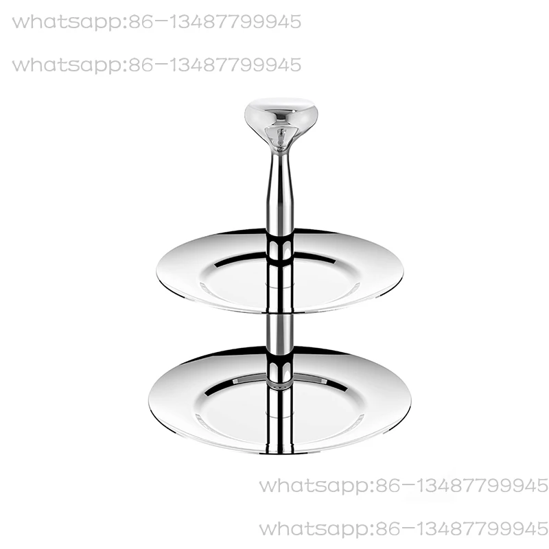 

Европейская легкая роскошная бытовая двухслойная тарелка с фруктами из нержавеющей стали, креативная стойка для торта послеобеденного чая, поднос для десерта
