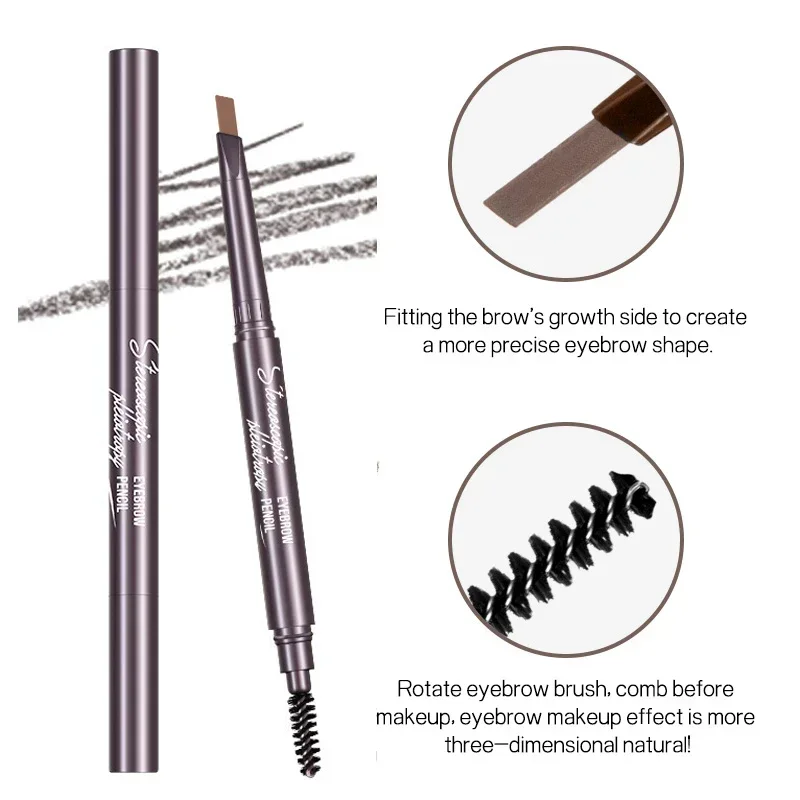 5 Colors Eyebrow Cosmetics Pencil Waterproof Double-headed Eyebrow Tattoo Natural Long Lasting Makeup Paint Eyebrow Pencil