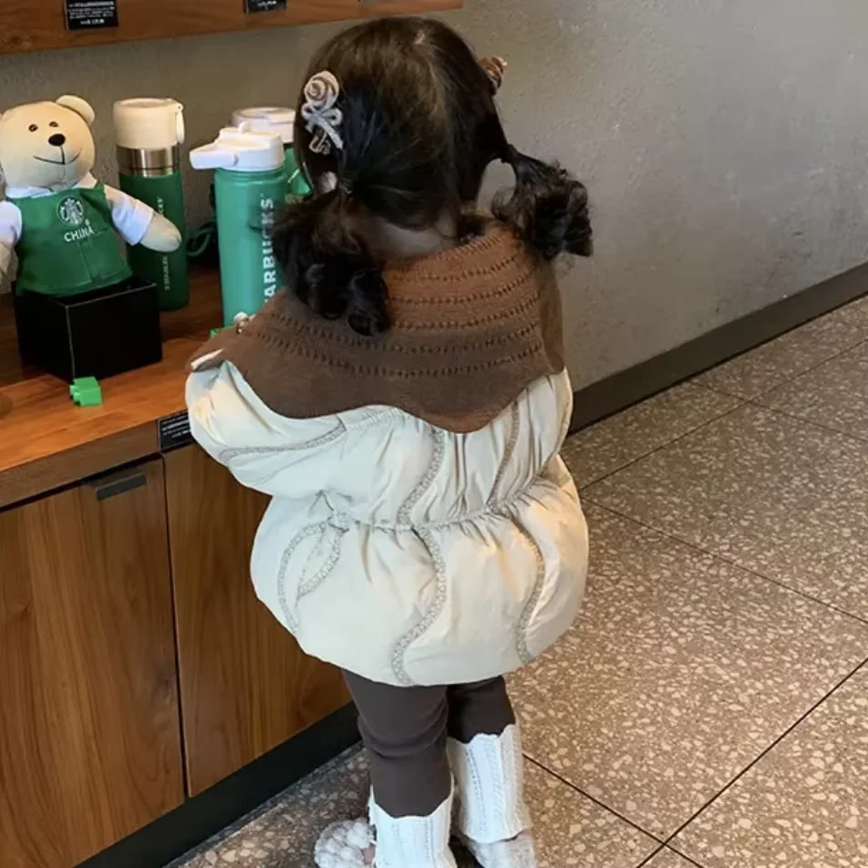 Girls Padded Winter Jacket Fleece Lined Thickened Warm Coat Kids Autumn Winter Casual Outerwear 12M-7Y