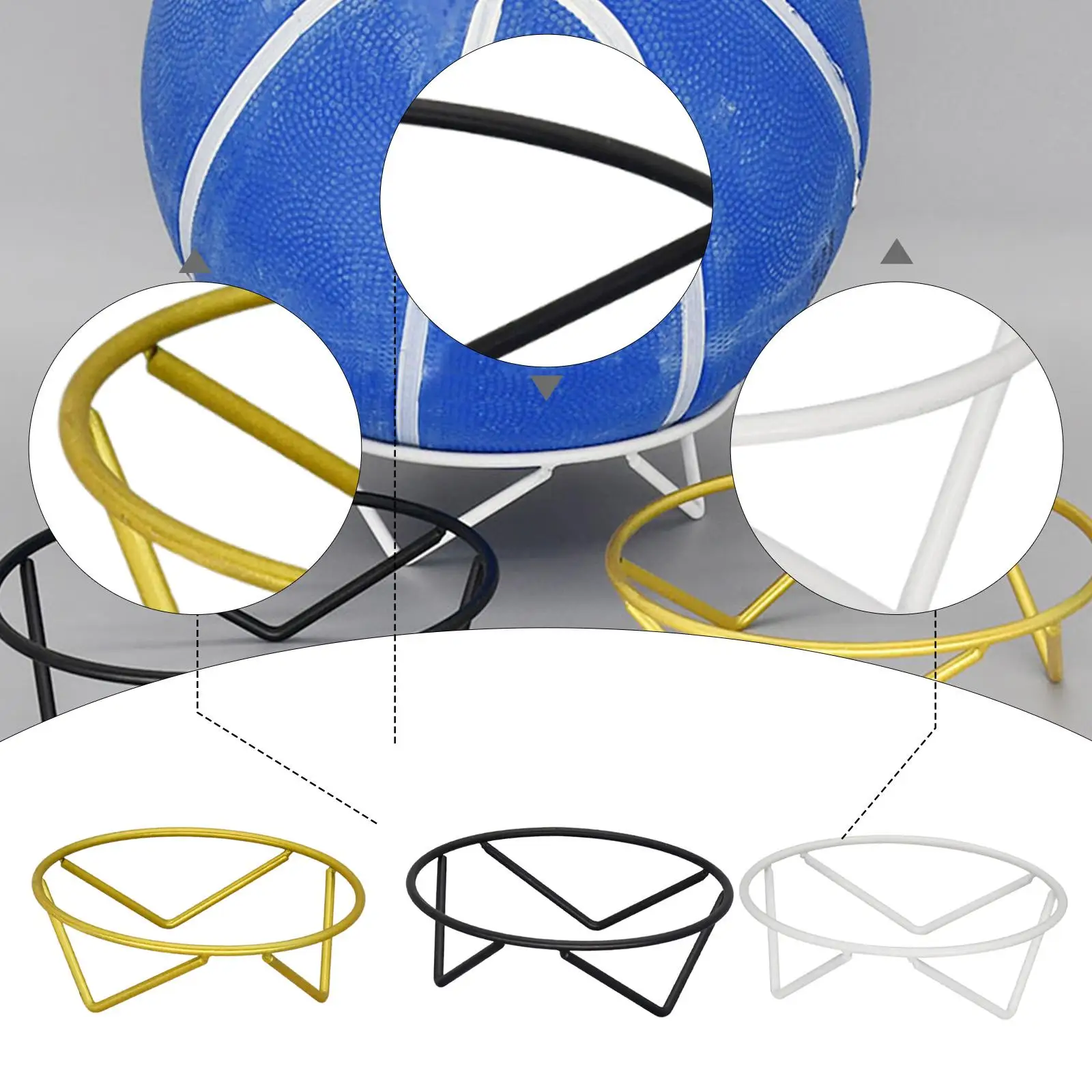 Ball Holder Multipurpose Space Saving Basketball Holder Storage Rack Basketball Stand for Soccerball Office Store Showcase Shop