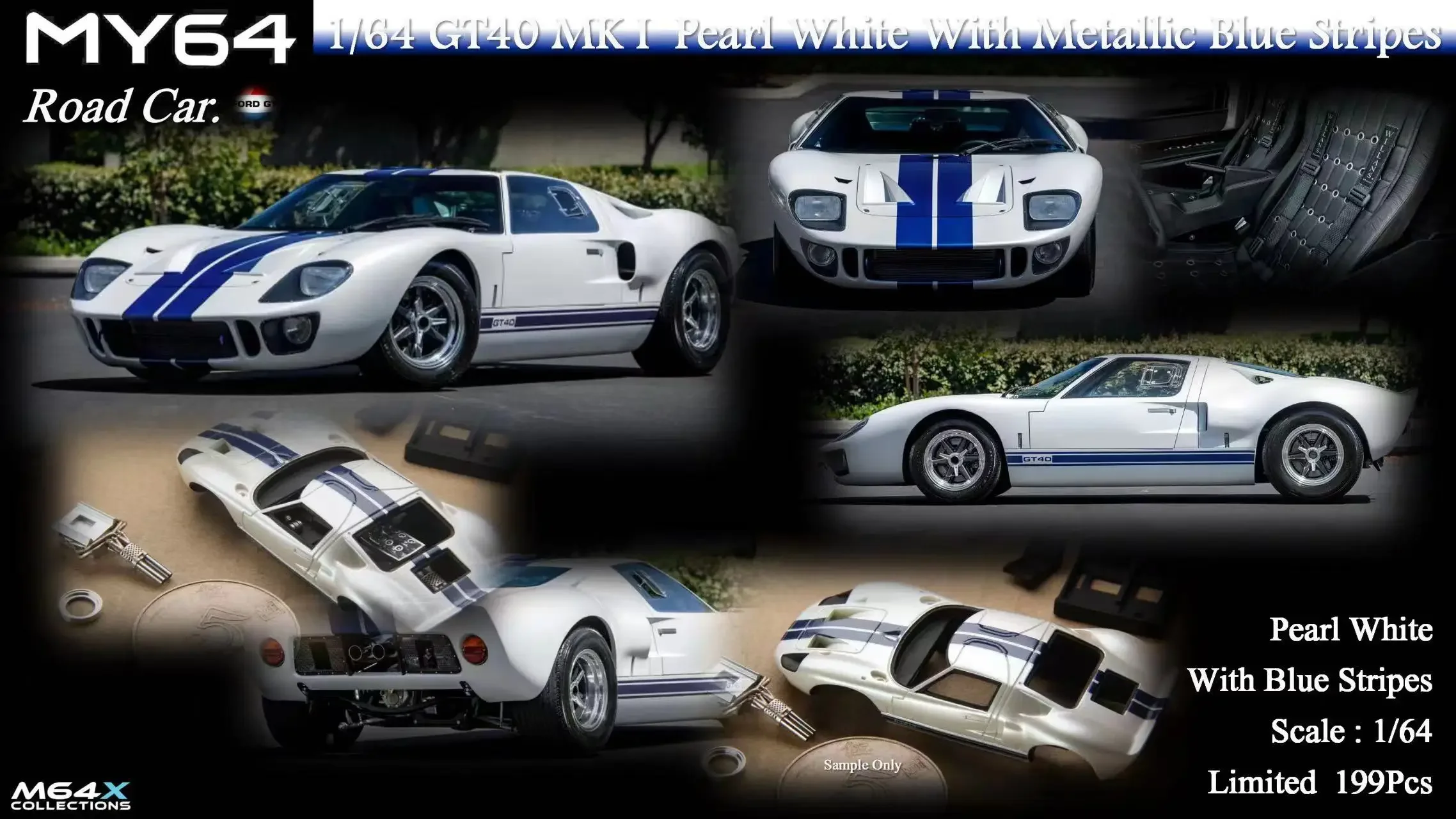 **Preorder**MY64 1:64 GT40 Race /Road Car Resin Model Car