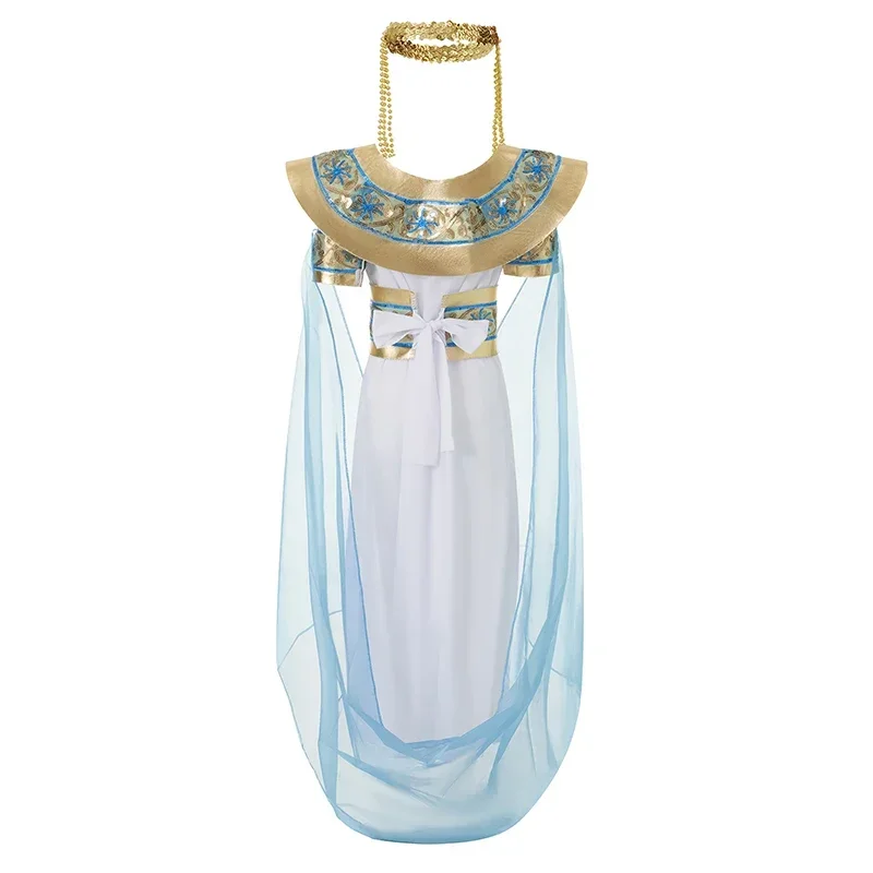 رداء de reine égyptienne d'halloween pour filles، avec Cape، sans manches، fleurs brantes، mascarade، أزياء تنكرية