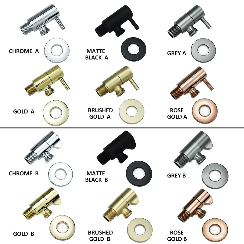 Full copper valve thickened angle valve toilet stop valve face plate faucet valve household copper angle valve 4 taps