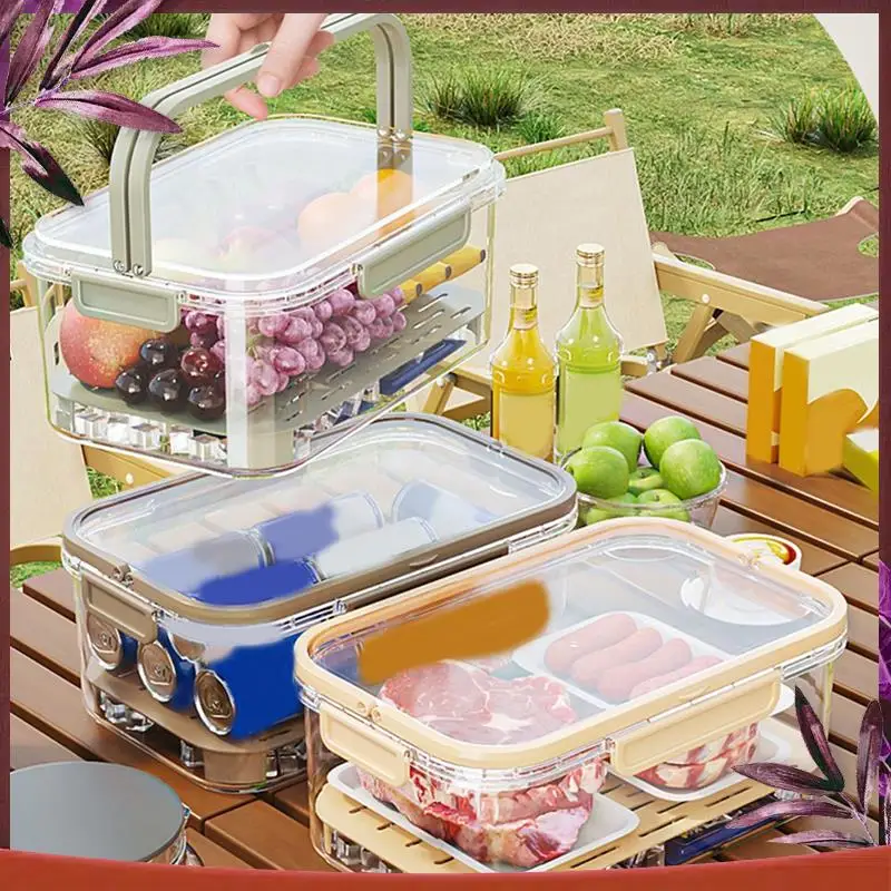 

Durable Portable Refrigerator Fresh-Keeping Box,Large-Capacity Portable Crisper With Handle,Fruit Storage Containers For Fridge