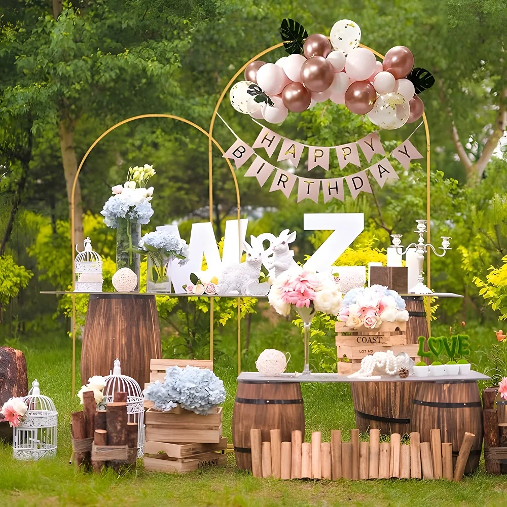 6FT/7.2FT Garden Shelf Combination Metal Wedding Arch Backdrop Stand Balloons Gold Powder Backgroud Decoration Party Supplies