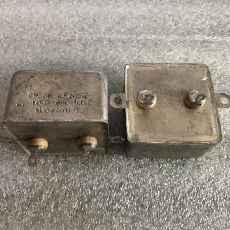 Antique American MICAMOLD CP55B1EF205K 600V 2UF Copper Shell Gall Machine Oil Immersed Capacitor