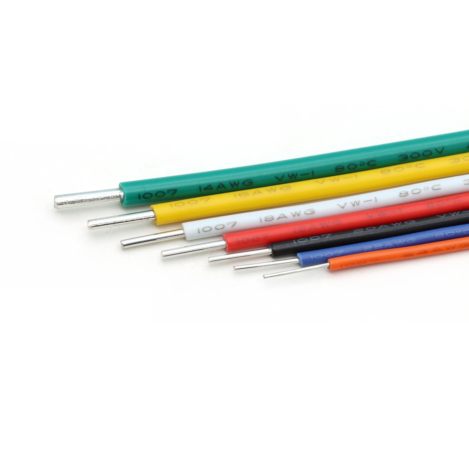 1007 Single Core Wire 3/5/10M 26 24 22 20 18 16 14 AWG Tinned Copper PVC Insulated Solid Electric Cable Hookup Wiring