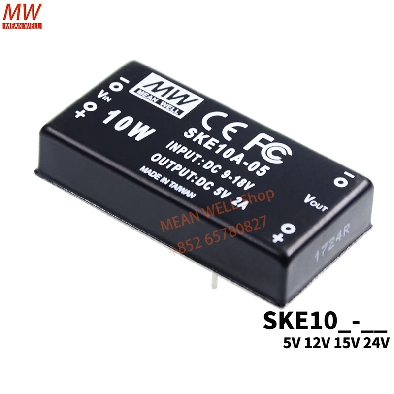 MEAN WELL Switching Power Module 10W DC-DC Regulated Single Output Converter SKE10A-05 SKE10B-05 SKE10B-12 SKE10B-24
