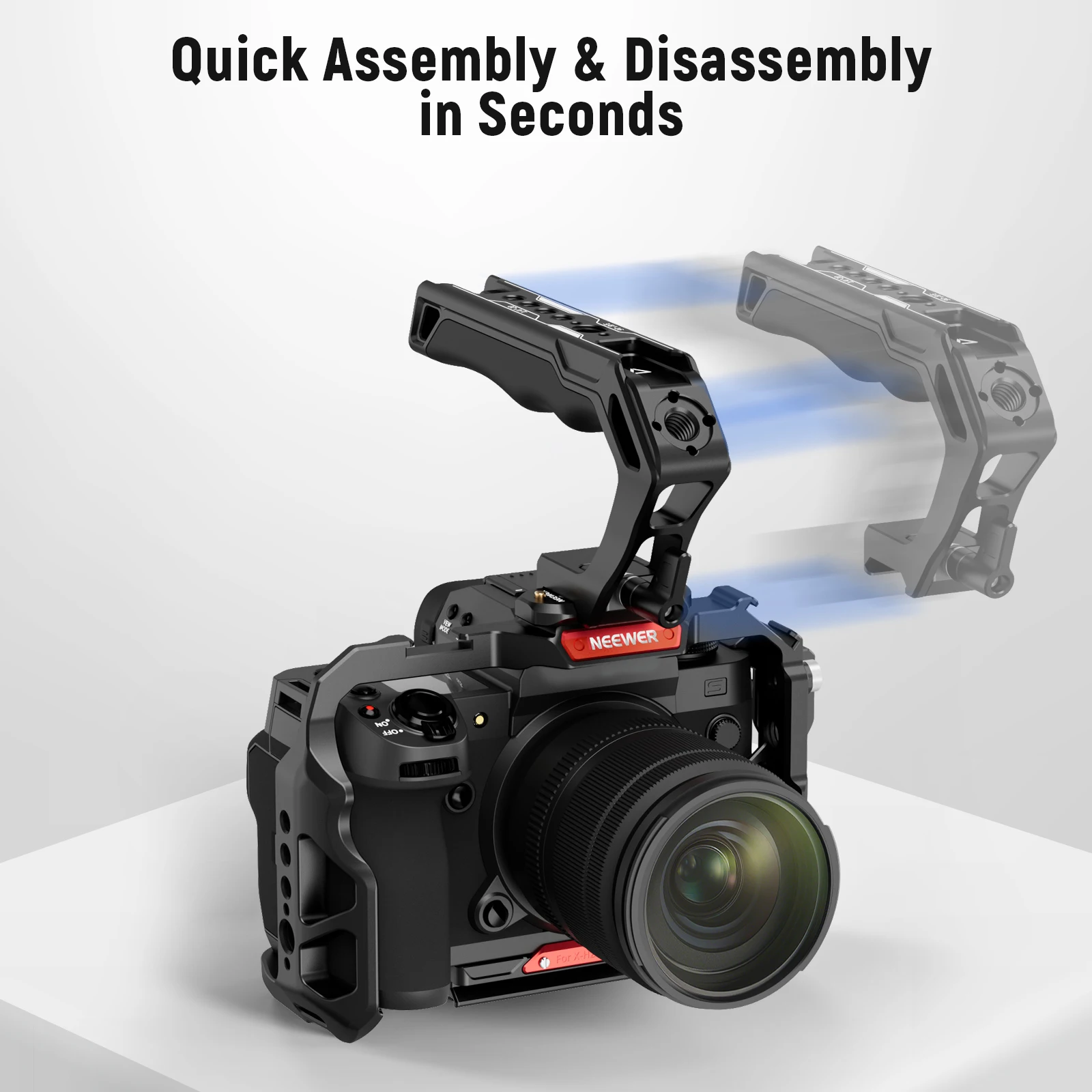 NEEWER Griff oben und NATO-Schienen-Kit, bequemer Silikongriff mit Schnellverschluss-NATO-Klemm-Handgriff für DSLR-Kamerakäfig-Video-Rig – Detail 6