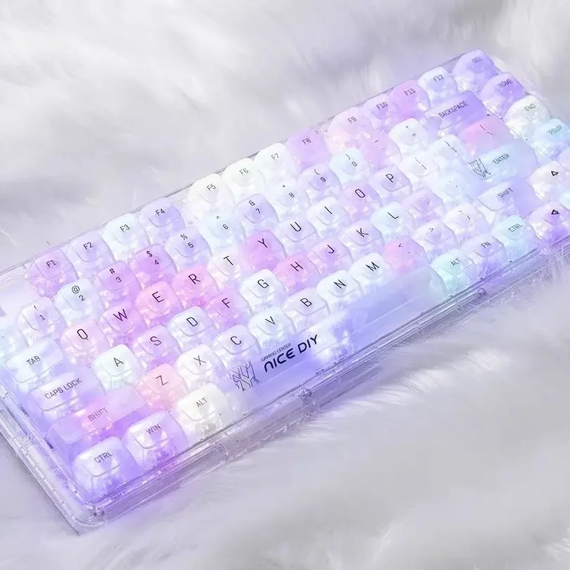 MDA-شفافة ماتي Keycap مجموعة ، شفافة ، الضباب ، نفاذية الضوء ، PBT ، لتقوم بها بنفسك اكسسوارات لوحة المفاتيح ، الجمالية ، الشخصية