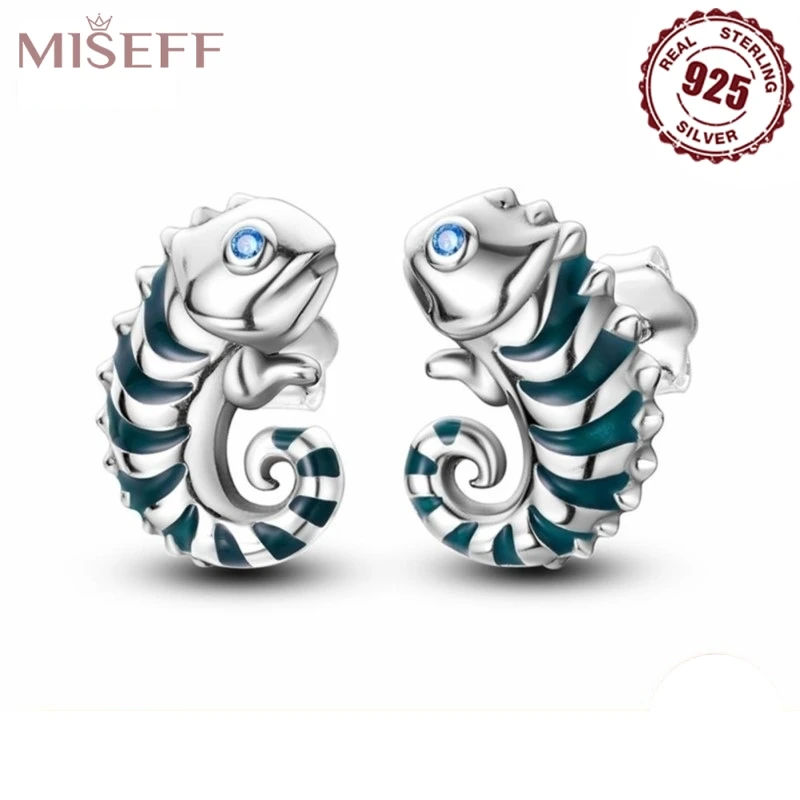 MISEFF 925 Sterling Silver Stud Earrings Temperature Sensing Chameleon Earrings For Wedding Engagement Party Birthday Gift