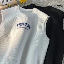 Yaz Hip Hop eğilim kişiselleştirilmiş erkekler ve kadınlar gevşek Tank Top amerikan sokak Retro çift rahat kısa kollu üst harajuku