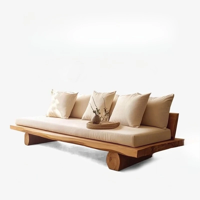 New Chinese style, pine sofa bed, bed and breakfast hotel, log wind sofa chair, solid wood furniture