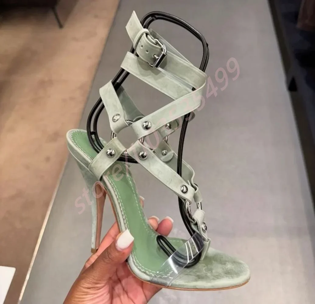 

Сексуальные женские подиумные римские сандалии, зеленые/черные модные вечерние повседневные сандалии, новые летние сандалии с открытым носком в стиле Ins с пряжкой