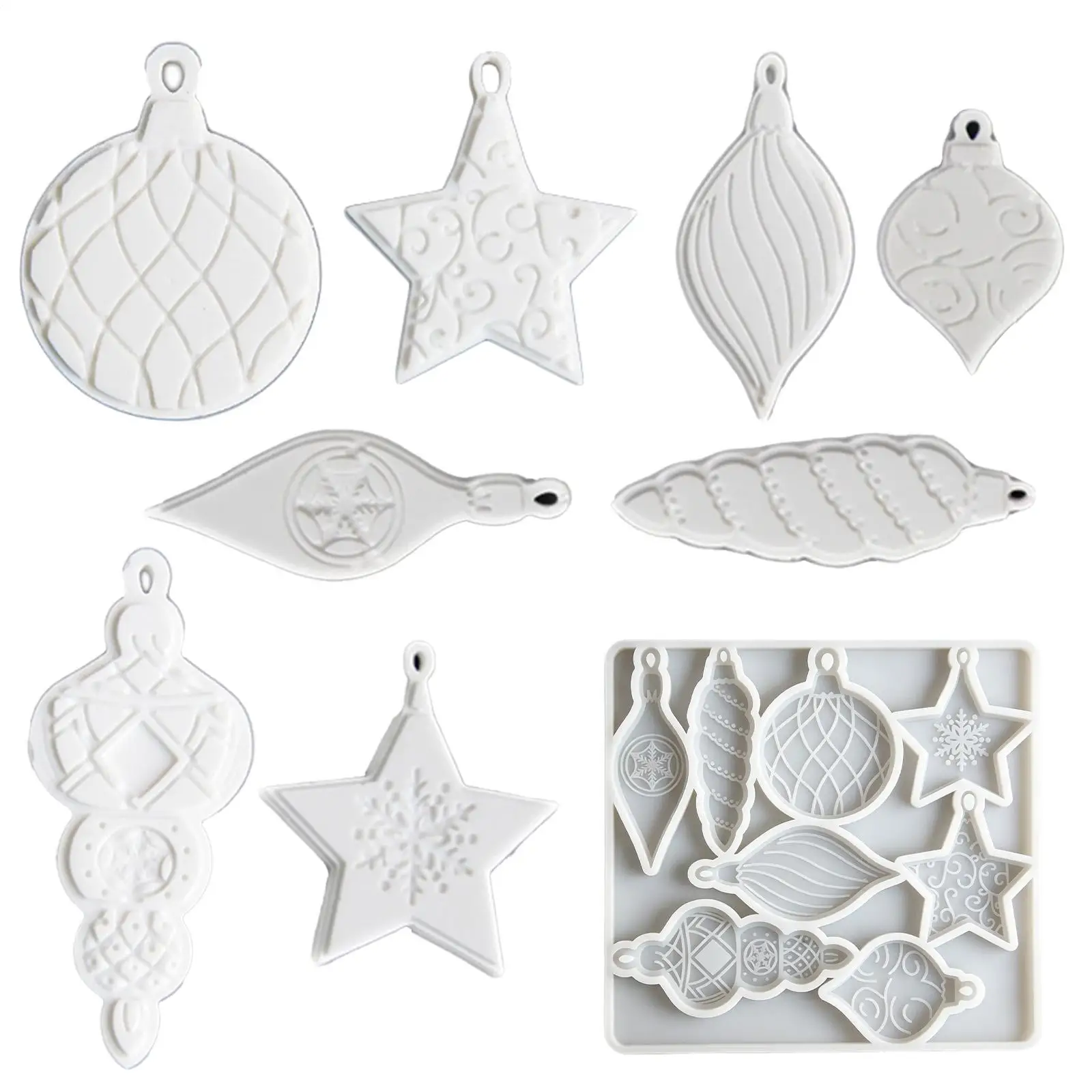 Christmas ornament Silicone Casting Mold Silicone Star Shaped Ball Mold Epoxy Decorations Casting Mould DIY For Jewelry Keychain