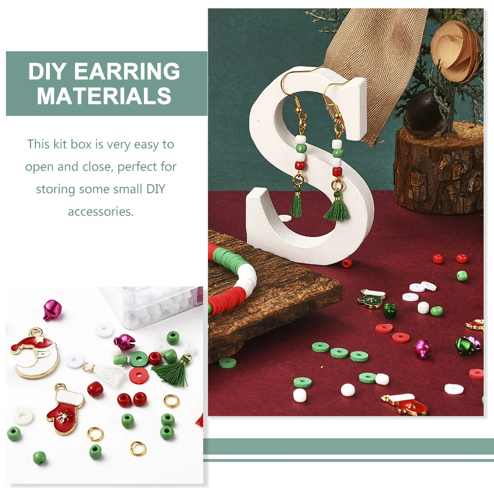 

1 комплект, мягкие глиняные бусины, подвески, комплект для изготовления ювелирных изделий для серег «сделай сам», браслетов, рождественские бусины для рукоделия, товары для женщин и начинающих