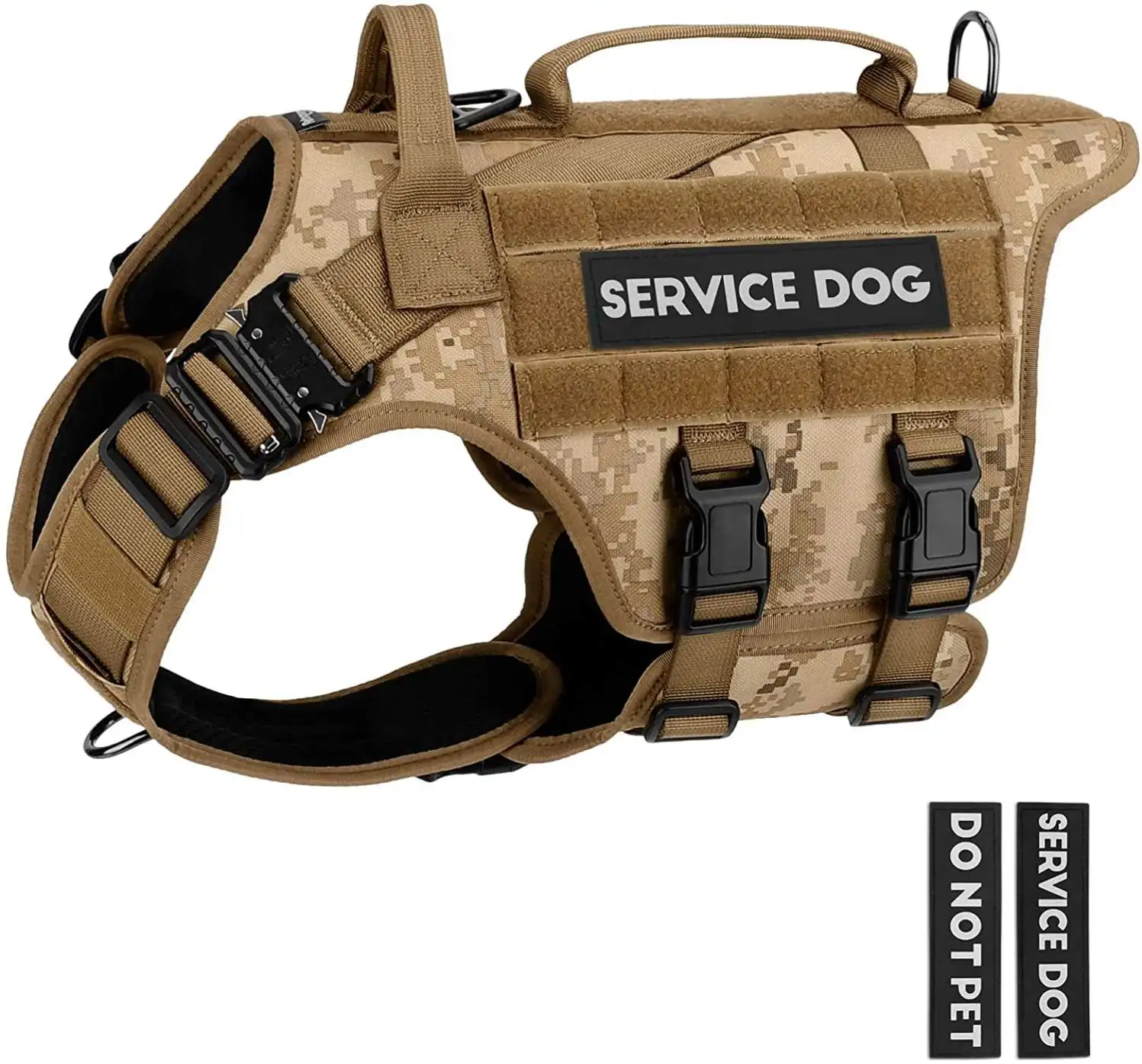 Customized Heavy-Duty Adjustable Large Dog Training Harness No Pull Service Dog Hunting Vest with Tactical Outdoor Features