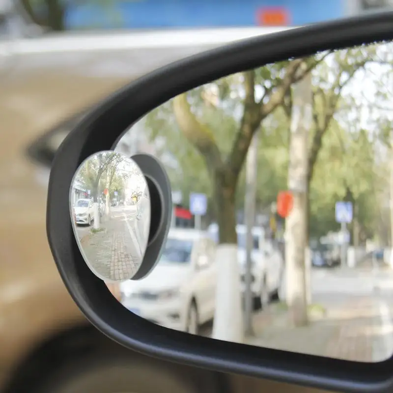 2Pcs Adjustable HD Glass Convex Car Motorcycle Blind Spot Mirror for Parking Rear View