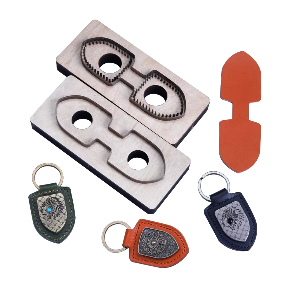 1 יחידה חותך עור תבנית מחזיק מפתחות סכין להב עור חותך עץ למכונת תפירה עור PU בית