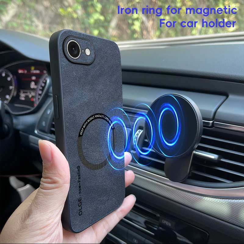 Magnetic Retro Leather Soft Case For iPhone 16E iPhone16E 5G Wireless Charging Phone Case Cover