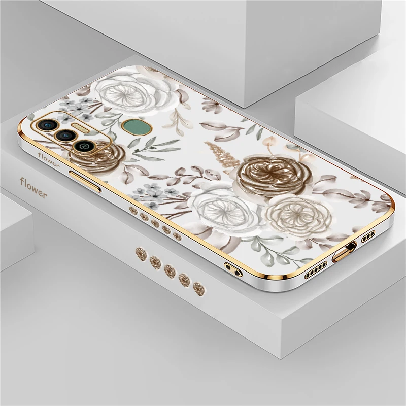 جراب هاتف لهاتف انفينيكس تكنو سبارك 6 Go 2024 2023 2022 2021 20 20C 7 8 10 Pro 8C 7T 5 غطاء سيليكون مطبوع عليه زهور الهواء