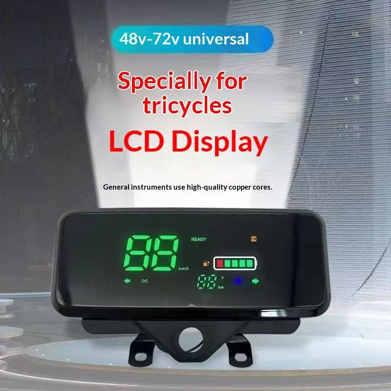 Electric Tricycle Motorcycle LCD Voltage Meter High Clarity Blade Sharp Digital Display for E-Bike Riding Monitoring