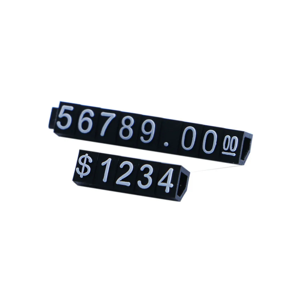 S Size 30pcs Per Pack Price Cube Dollar Jewelry Watches Euro Sign Mini Adjustable Number Tag Display Signs For Retail Shop