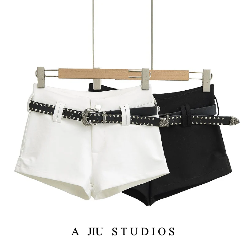 

Ультракороткие шорты с низкой талией для женщин, летние, в американском стиле, для стройности, в стиле High Street, модные прямые брюки