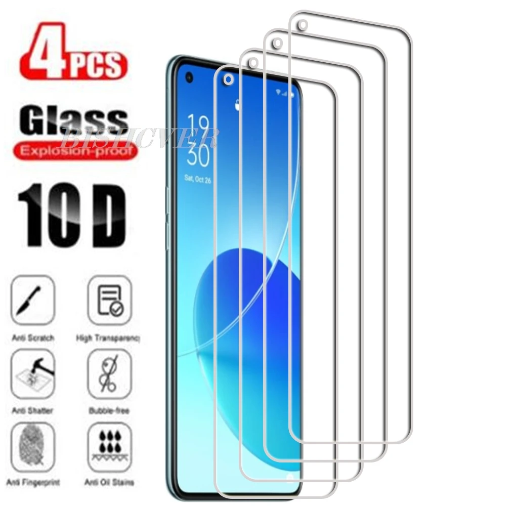 

4 шт. закаленное стекло для OPPO Reno6 4G 5G OPPOReno6 Reno 6 CPH2235 CPH2251 PEQM00 Защитная пленка для экрана телефона 9H