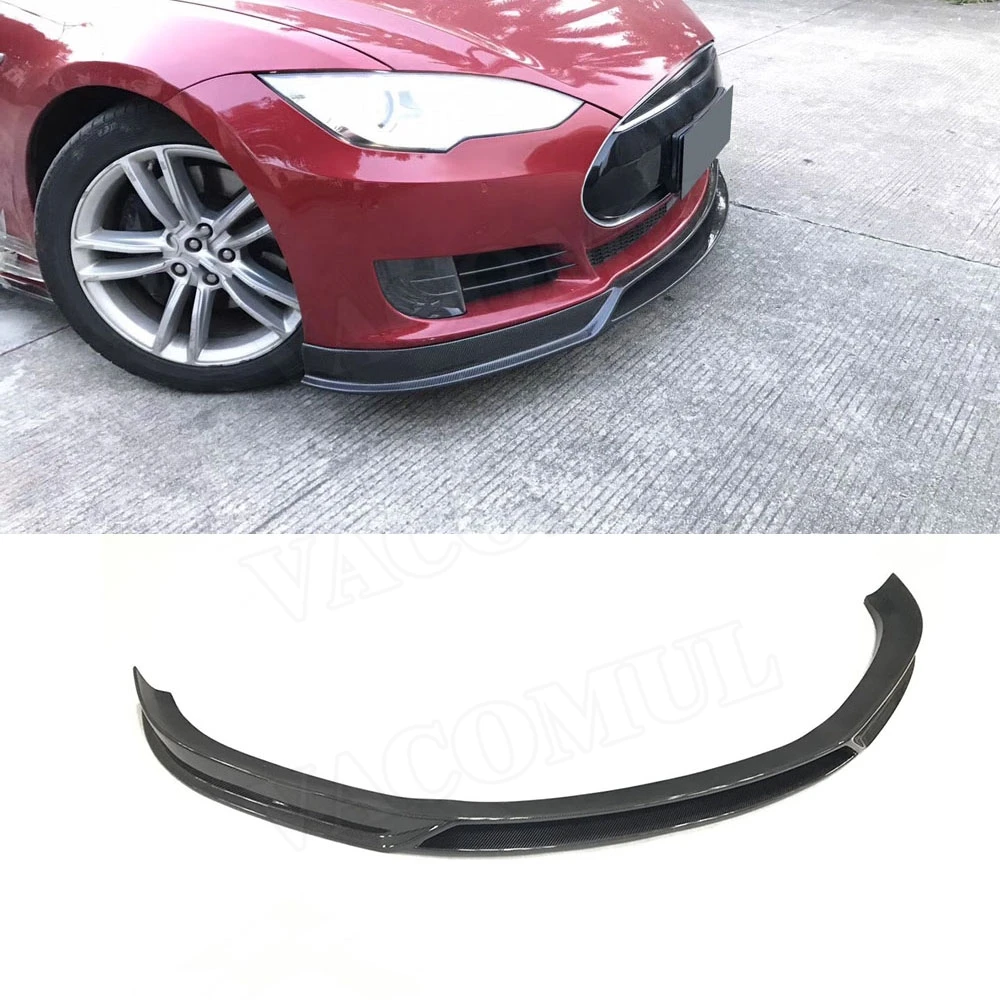 

VACOMUL Carbon Fiber Front Bumper Lip Spoiler for Tesla Model S 70D P85D 90D P100D Sedan 4 Door 2012-2017 Head Chin Shovel Car