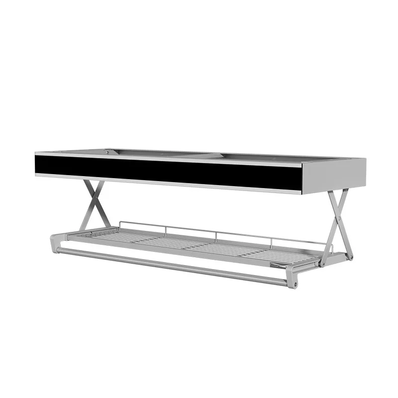 Kitchen rack Wall hanging cabinet Pull down Extended storage rack Pot rack Modern simplicity
