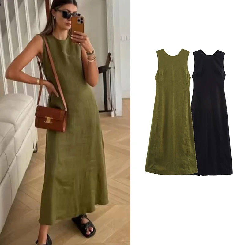 

Новые летние платья, женское модное тонкое длинное элегантное женское платье с круглым вырезом для путешествий, праздничное платье, летнее уличное шикарное молодежное платье