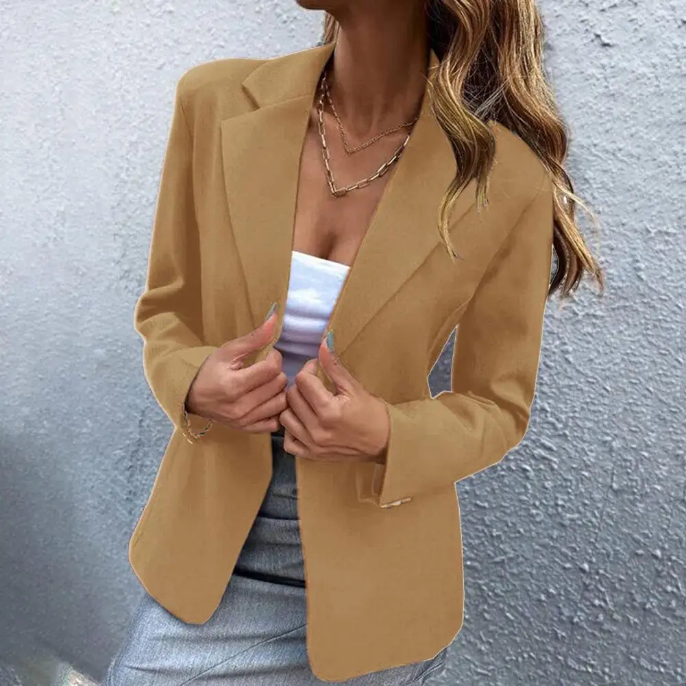 Cárdigan Blazer solapa manga larga un botón Temperamental chaqueta de viaje chaqueta de oficina para mujer chaqueta de primavera y otoño