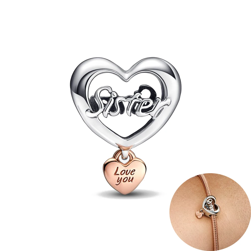 جديد 925 فضة أفضل صديق سماعات سحر of ley 925 سلسلة مطرز صالح الأصلي قلادة سوار DIY بها بنفسك السيدات مجوهرات #5