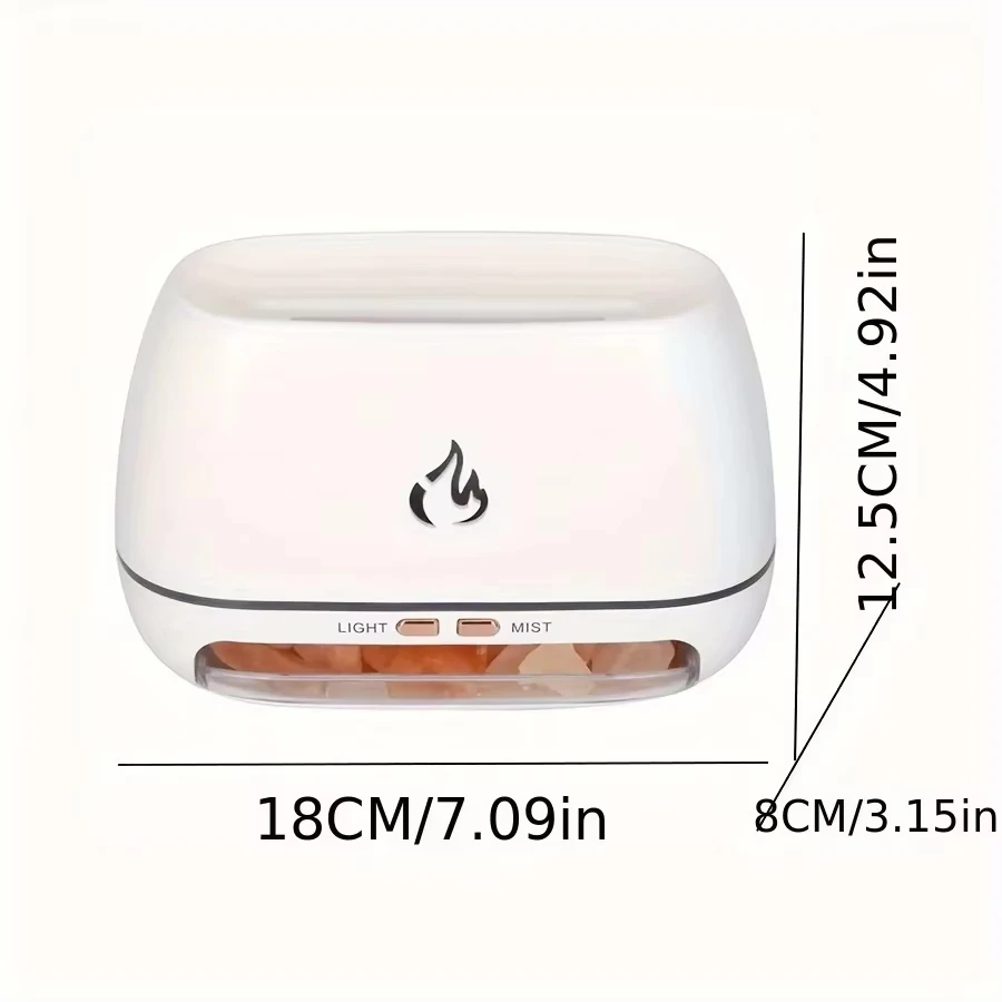 3D Flame Fire Colorful Night Light Aromatherapy Essential Oil Diffuser New Himalayan Crystal Salt Stone Aroma Air Humidifiers