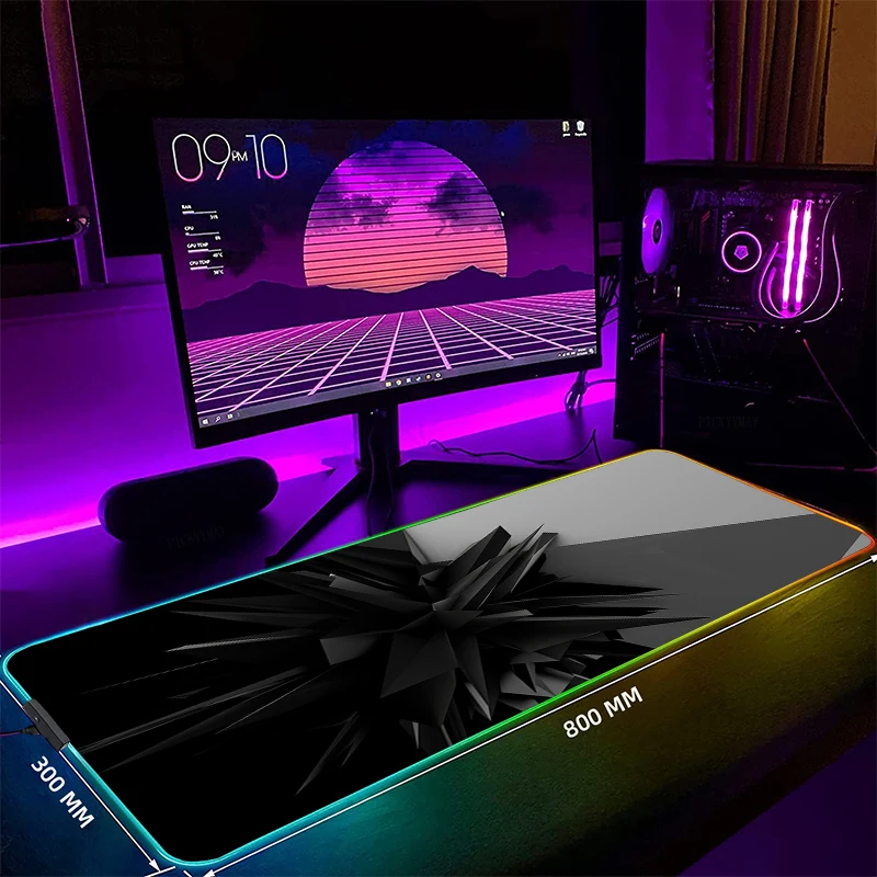 

Large LED Desk Mats XXL RGB Computer Mousepad Geometric Art 90x40cm Backlight Keyboard Mat Table Pad Gamer Luminous Mousepads