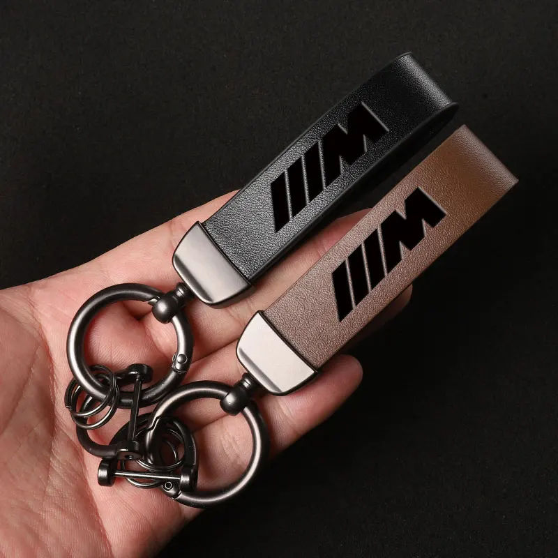 Luxury Genuine Leather Keychain Car Key Ring For BMW M E46 E90 E60 F30 F10 E39 F20 E36 E87 M3 M5 X1 X3 X5 X6 X7 Car image 4