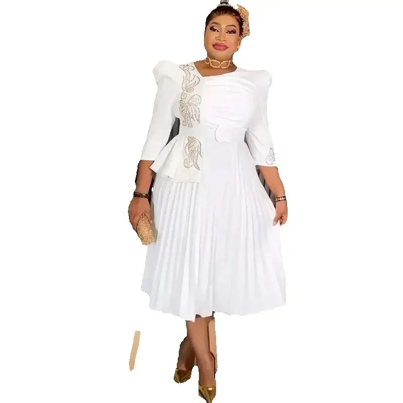 

Elegant African Dashiki Midi Dress for Women Traditional Autumn Summer Clothing Fairy Dreams Ladies African Dresses