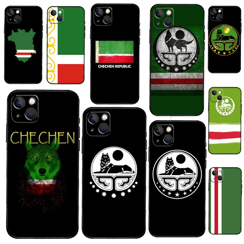 Chechen Flag Phone Case For iPhone 12 11 13 14 15 Pro Max 7 8 Plus Silicone Cover For iPhone XR X XS Max SE