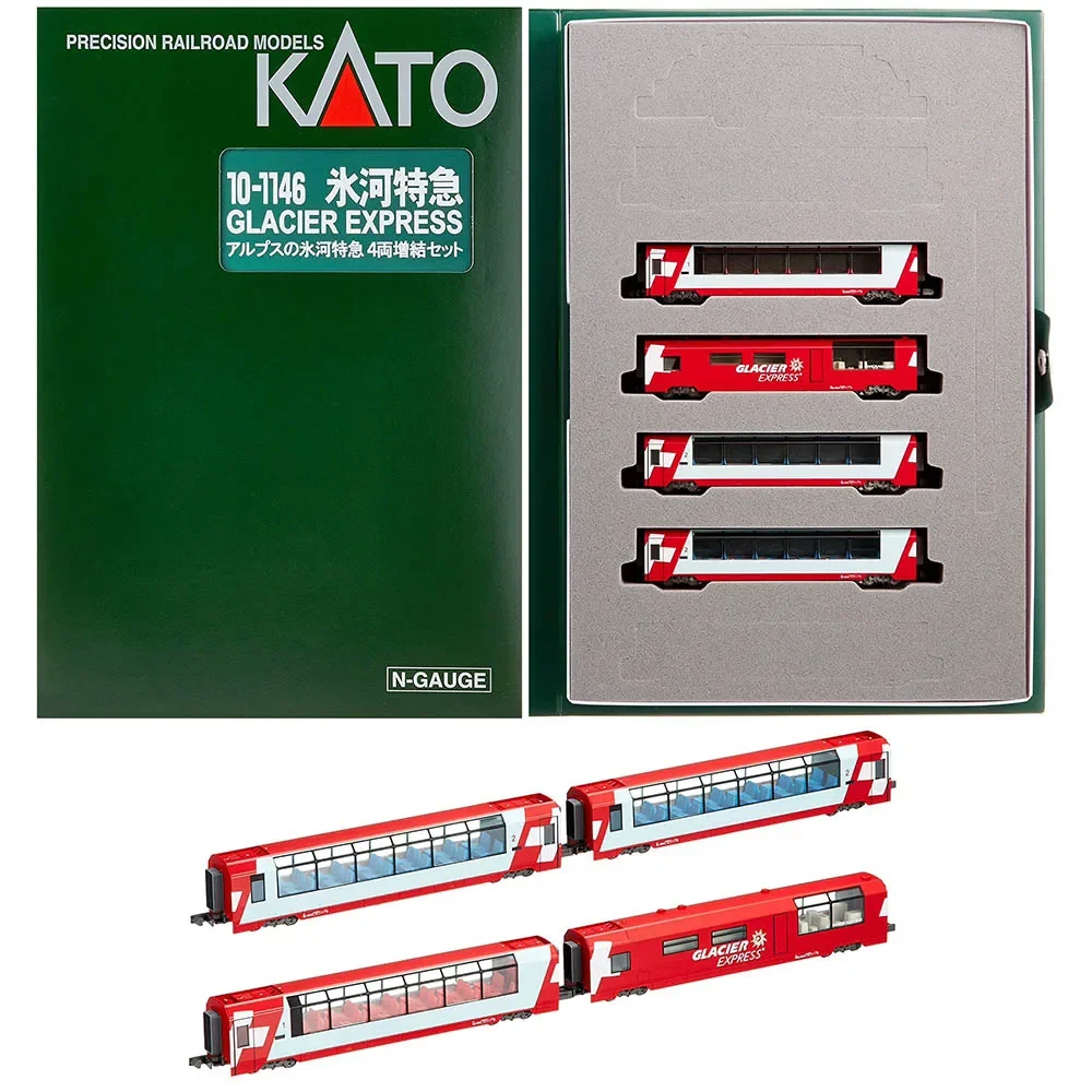 KATO N Scale 1/160 Train Model 10-1816/10-1146 Alpine Glacier Express Swiss Train Track Car Toy Gift