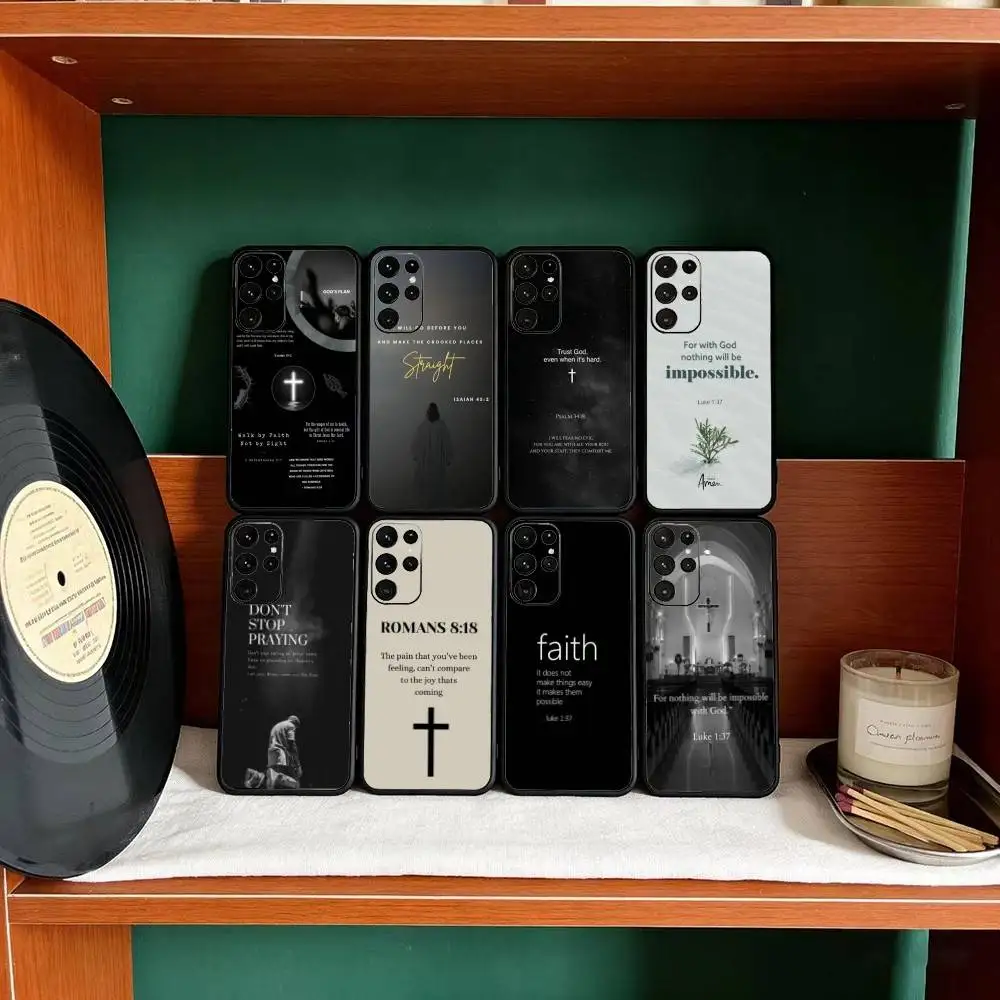 

Gods Plan Jesus Bible Verse Phone Case For Samsung S25,24,23,22,30,21,10,9,Ultra,Plus,Lite Soft Black Case