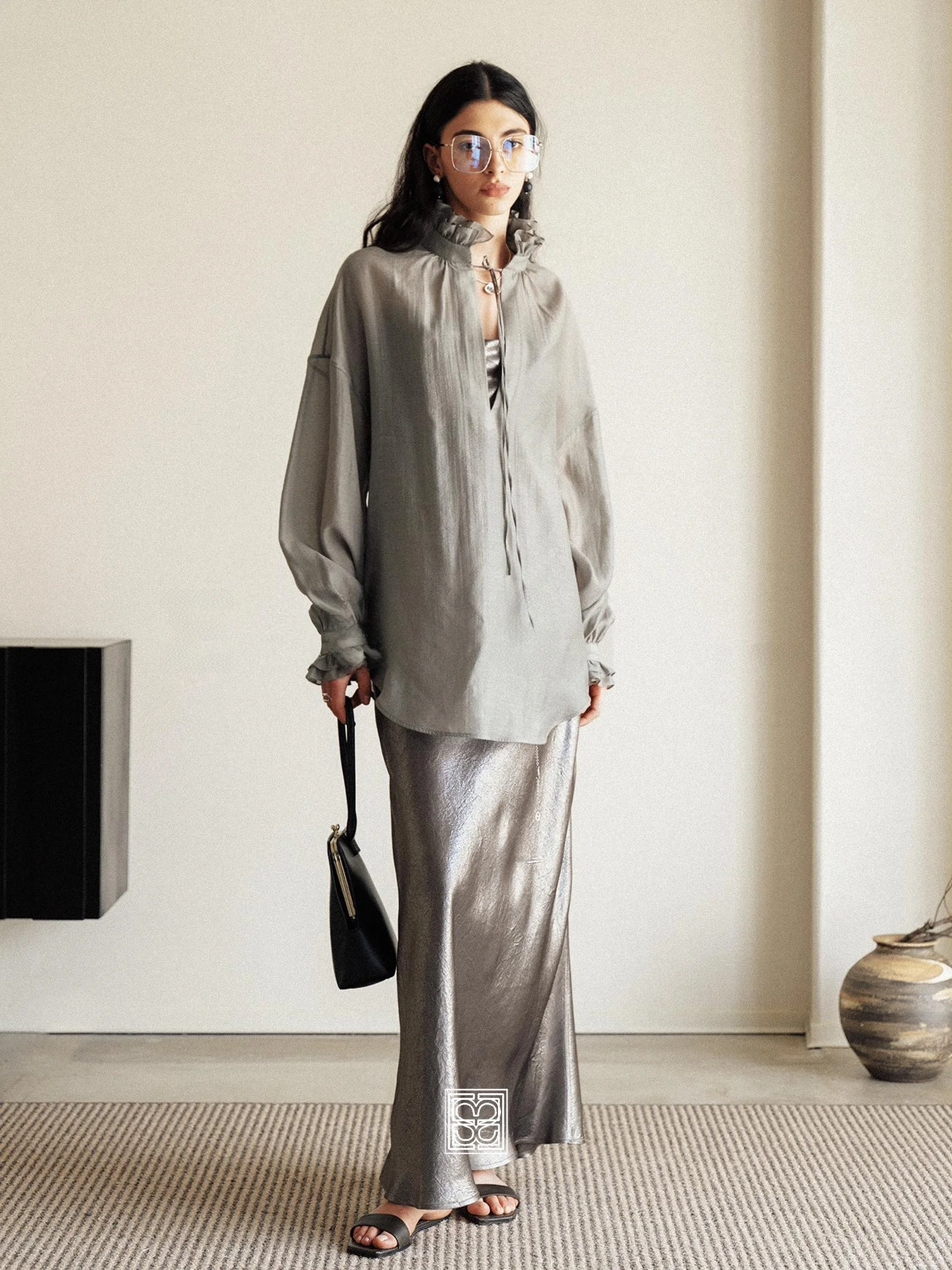 

life Summer Breeze Ultra-Thin Breathable Copper Ammonia Silk irt with Wooden Design Casual Loose Fit UV Protection