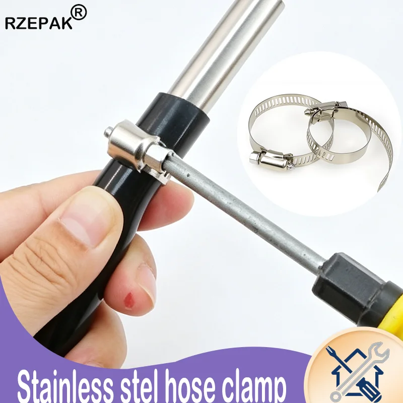 2‑50Pcs 8‑120mm Adjustable Stainless Steel Worm Gear Hose Clips, Durable Lock Hose Clamps for Automotive Pipes and Water Lines