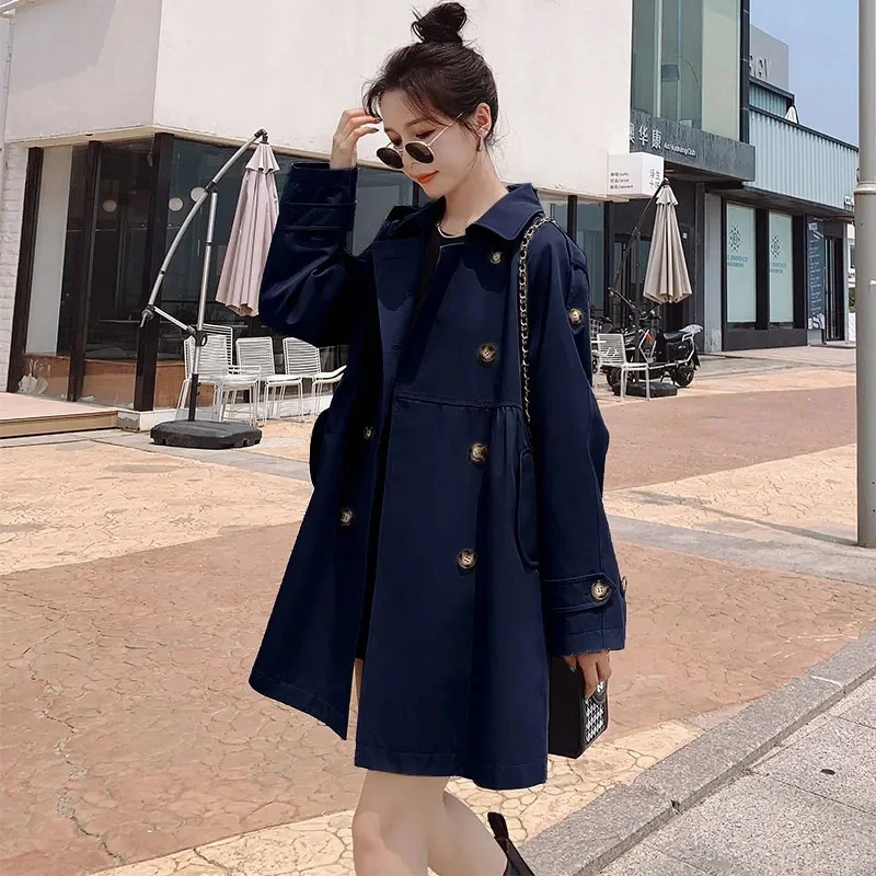 

A-Line Trench Coat Women's Mid Length Spring And Autumn 2023 New Popular British Versatile Top Korean Version Windbreaker Female