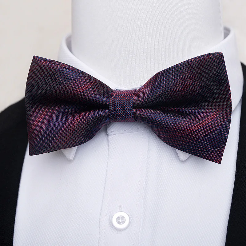 Men's bow tie, best man, groom, wine red black bow tie, formal dress, wedding, British and Korean version bow tie