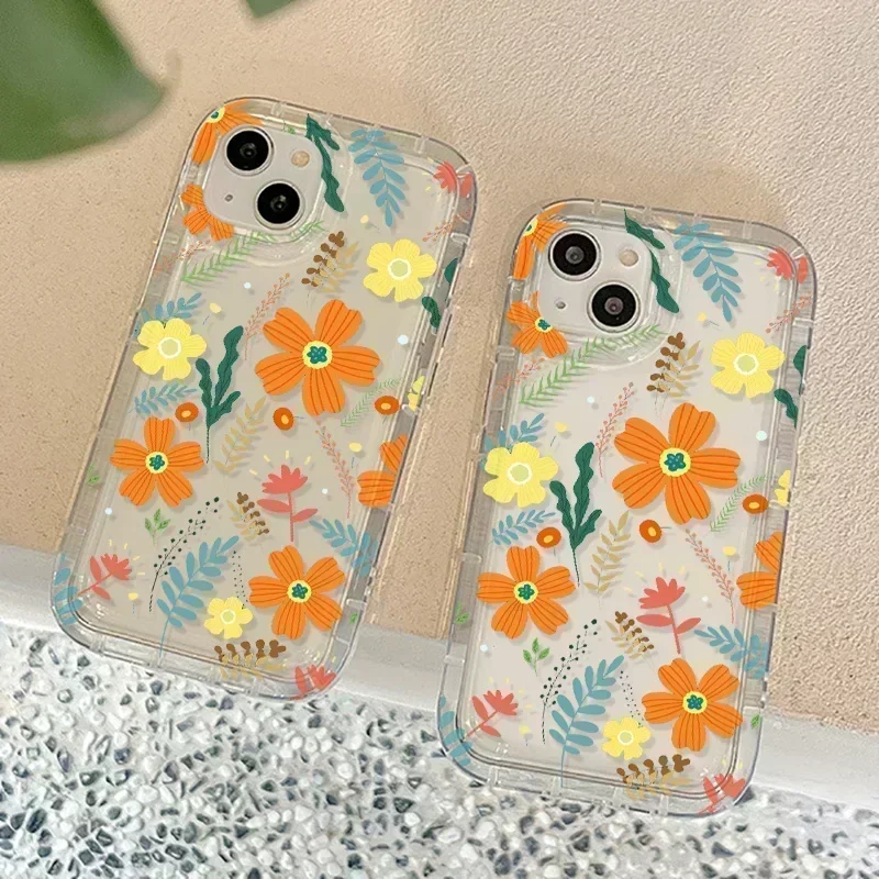 Weiche TPU Blume Handy hülle für iPhone 11 Hüllen iPhone 13 15 Pro Max 14 12 xr 7 8 plus x xs se 2020 14Promax 15Promax Funda Abdeckung