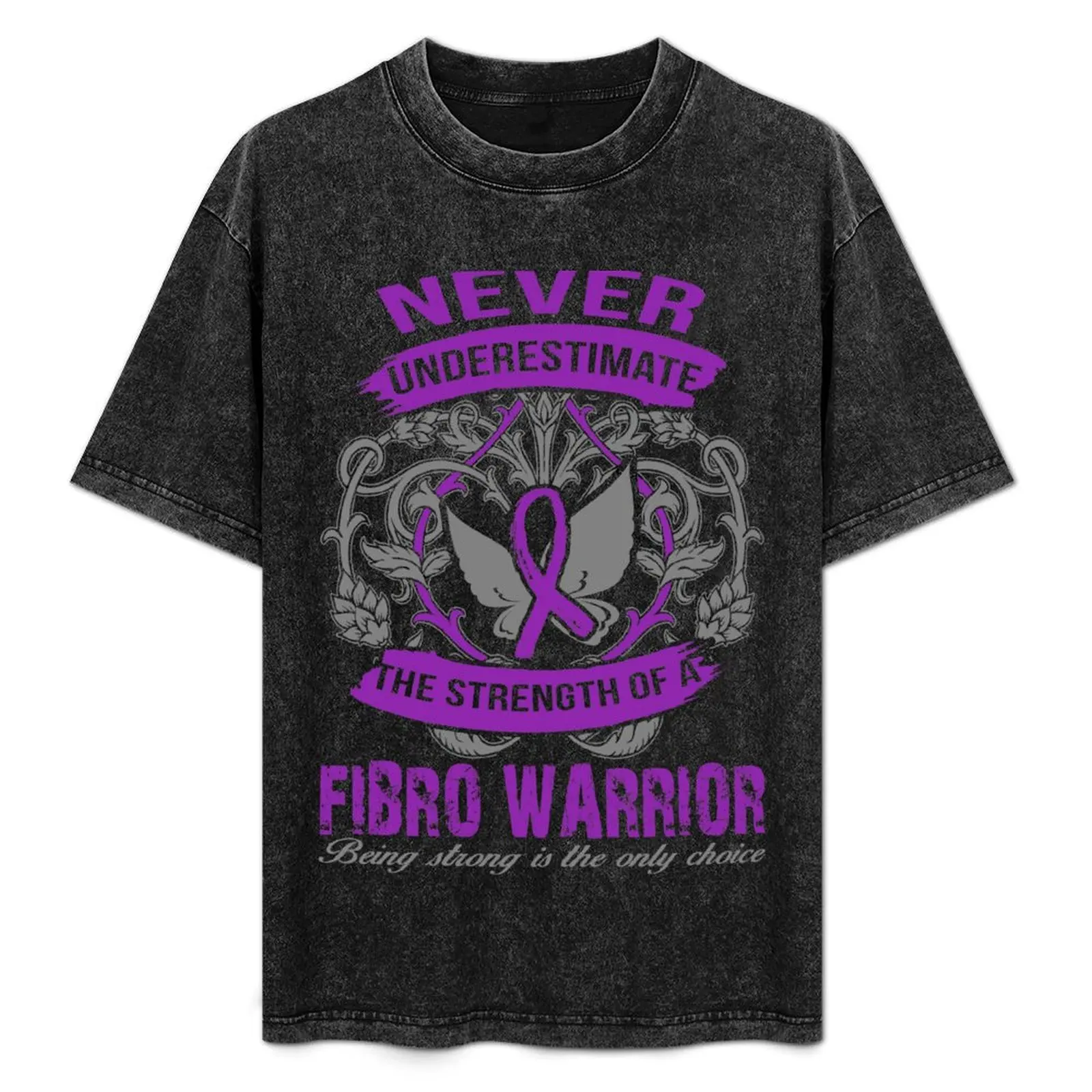

Fibromyalgia Awareness - Fibro Warrior T-Shirt Soft Basic Cotton Short Sleeve Tee