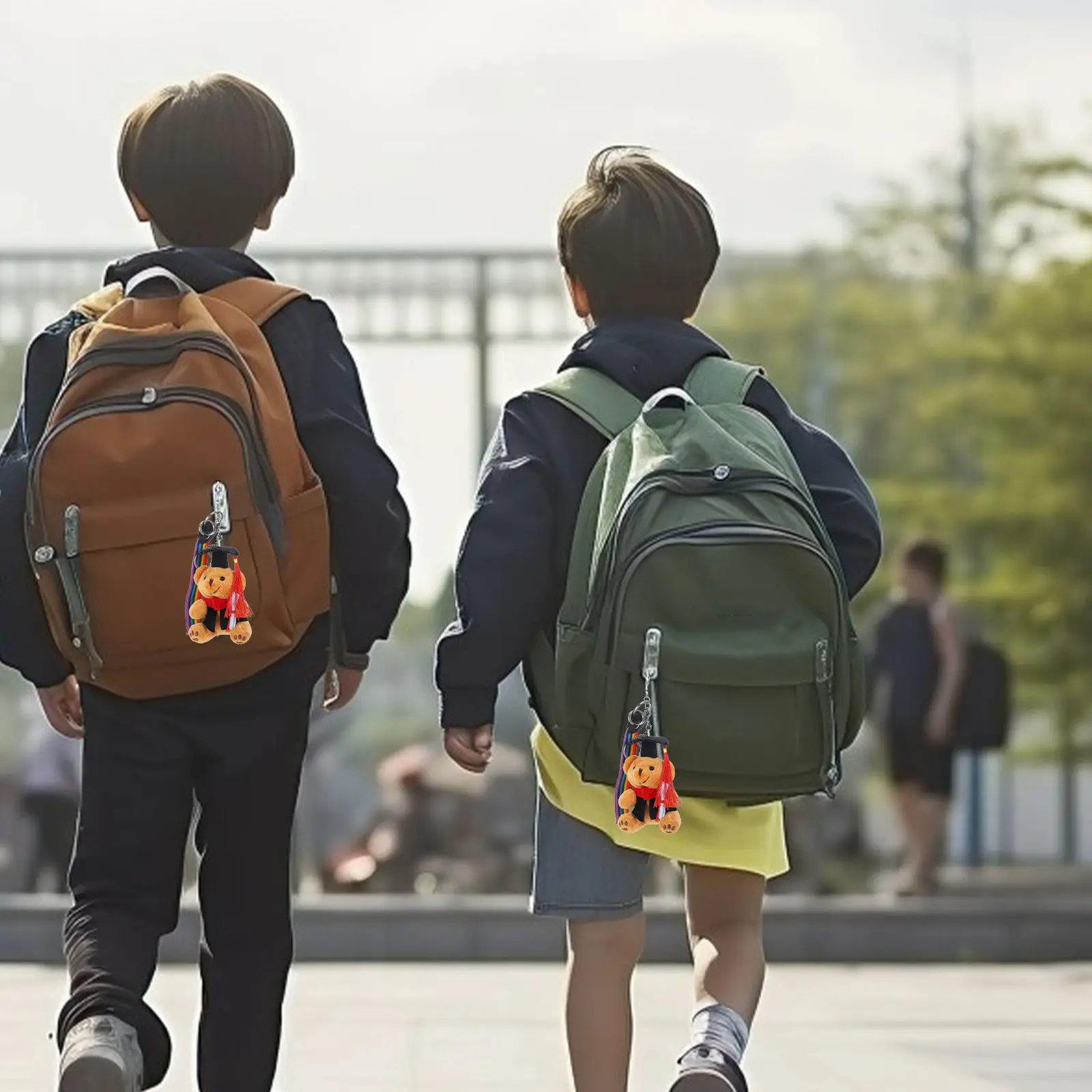 

Cartoon Bear Keychain Pendant Stuffed Bear Key Ring DIY Pendant for Bags Keys Mobile Phones Graduation Souvenir and Holiday